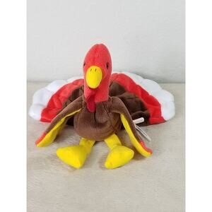 TY Beanie Turkey #4034 Babies Gobbles 1996 w/ Tag 8" Plush Stuffed Animal Vtg